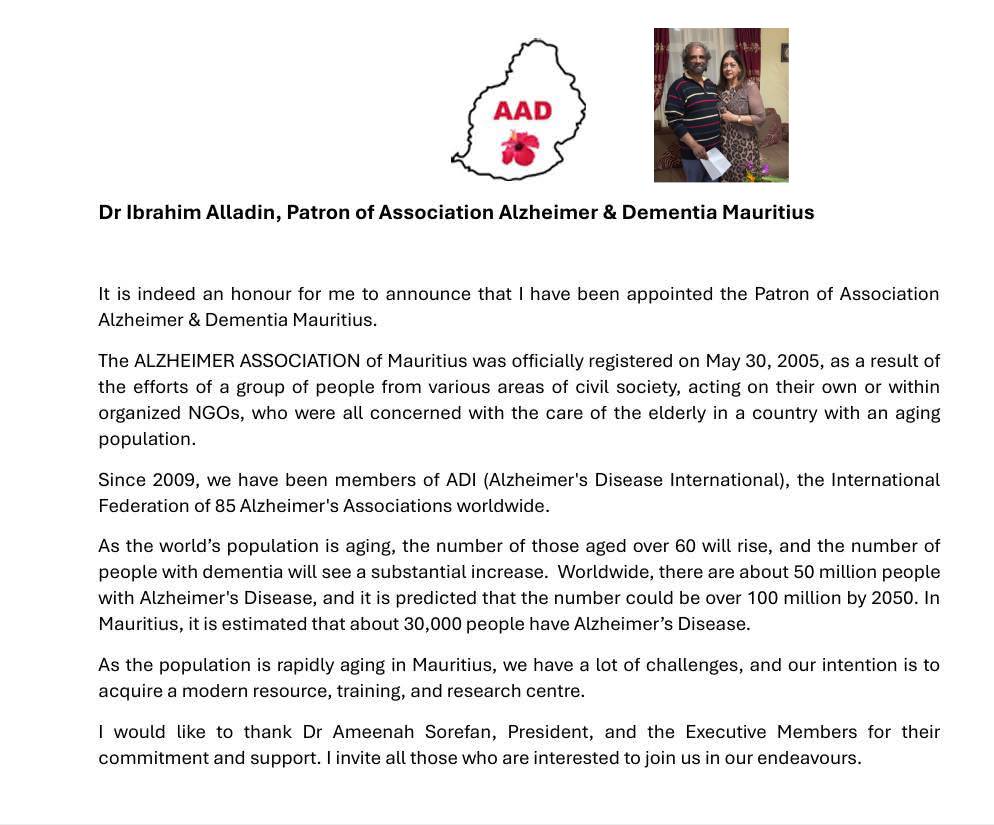 alzheimer mauritius